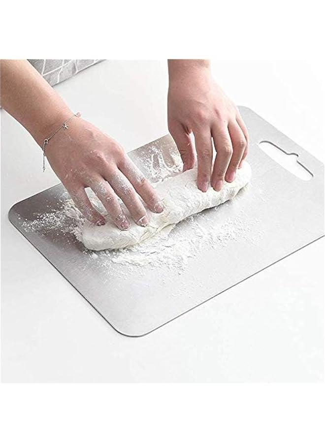 Beauenty Cutting Board, Chopping Board, Cutting Block Mincing Mat, Thick Stainless Steel, Heavy Duty Non-Slip, Double Side,for Kitchen Home Meat Vegetable Fruit Cheese (M 28 * 39cm) - Image 5